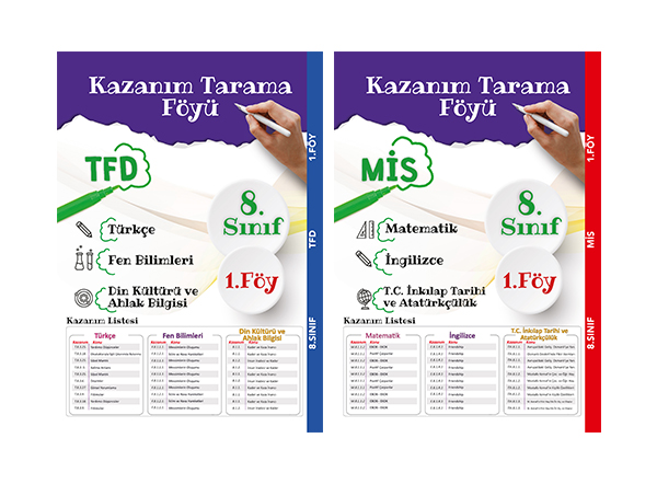 8. Sınıf Kazanım Tarama Föyleri (MİS)